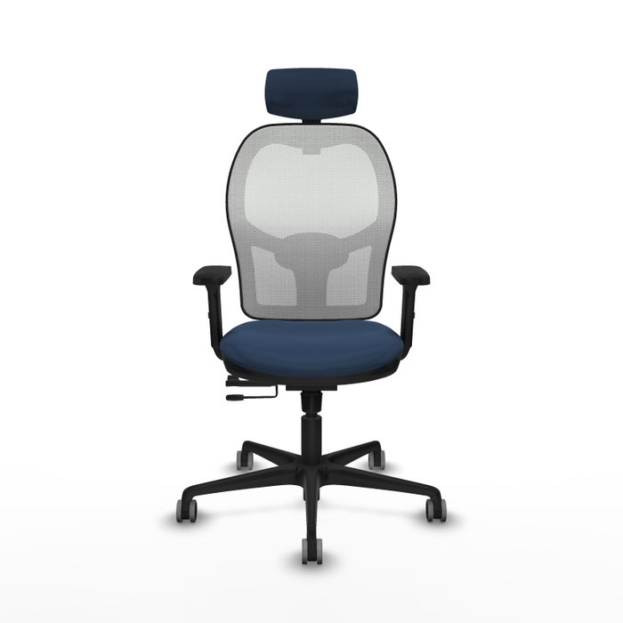 PIQUERAS Y CRESPO Silla de oficina Jorquera con mecanismo Sincro/Traslack, Azul marino y Blanco PIQUERAS Y CRESPO Silla de oficina Jorquera con mecanismo Sincro/Traslack, Azul marino y Blanco
