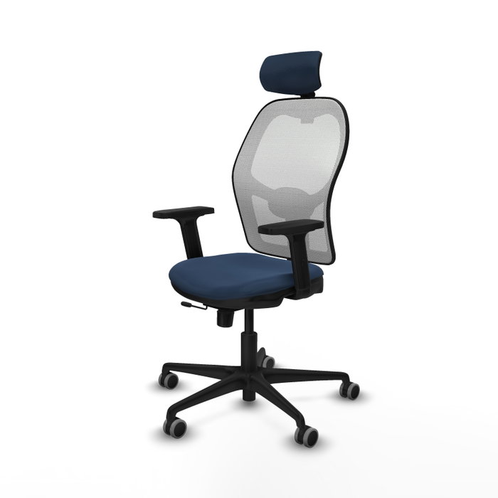 PIQUERAS Y CRESPO Silla de oficina Jorquera con mecanismo Sincro/Traslack, Azul marino y Blanco PIQUERAS Y CRESPO Silla de oficina Jorquera con mecanismo Sincro/Traslack, Azul marino y Blanco