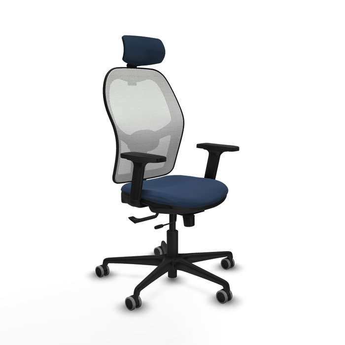 PIQUERAS Y CRESPO Silla de oficina Jorquera con mecanismo Sincro/Traslack, Azul marino y Blanco PIQUERAS Y CRESPO Silla de oficina Jorquera con mecanismo Sincro/Traslack, Azul marino y Blanco