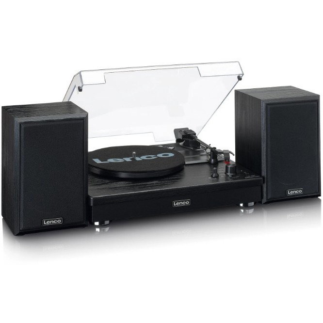 Lenco LS-101BK Tocadiscos de tracción por correa Negro