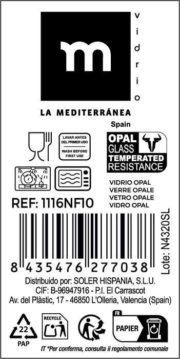 La Mediterranea Plato de Postre Opal Palaos 21.5cm