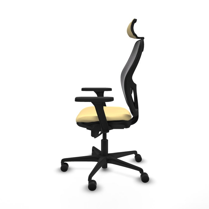PIQUERAS Y CRESPO Silla de oficina Jorquera con mecanismo Sincro, Crema y Negro