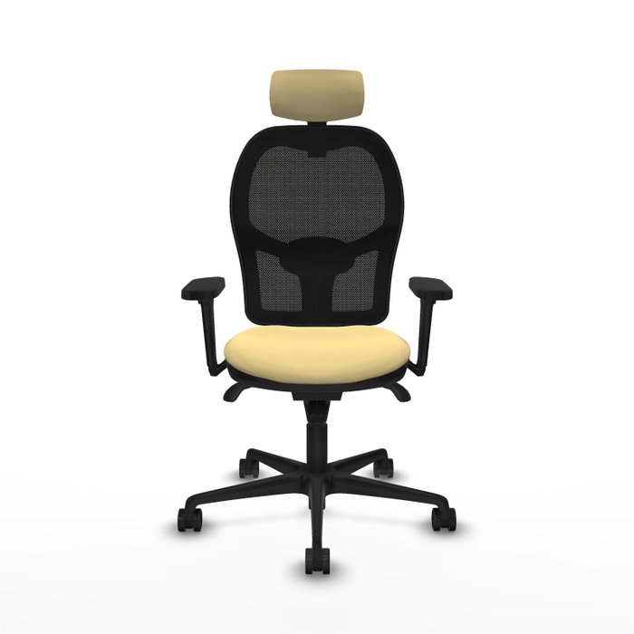 PIQUERAS Y CRESPO Silla de oficina Jorquera con mecanismo Sincro, Crema y Negro