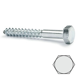 UCAFIX Tirafondo Cabeza Hexagonal Din 571 Zincado 5-30 Largo 45Mm Diámetro 6Mm (Set de 200)