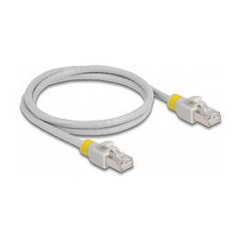 DeLOCK Cable de red RJ45 Cat.6A S/FTP con clips de colores 1 m Gris