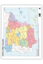 CUMIO Paquete de 50 mapas de España político mudos