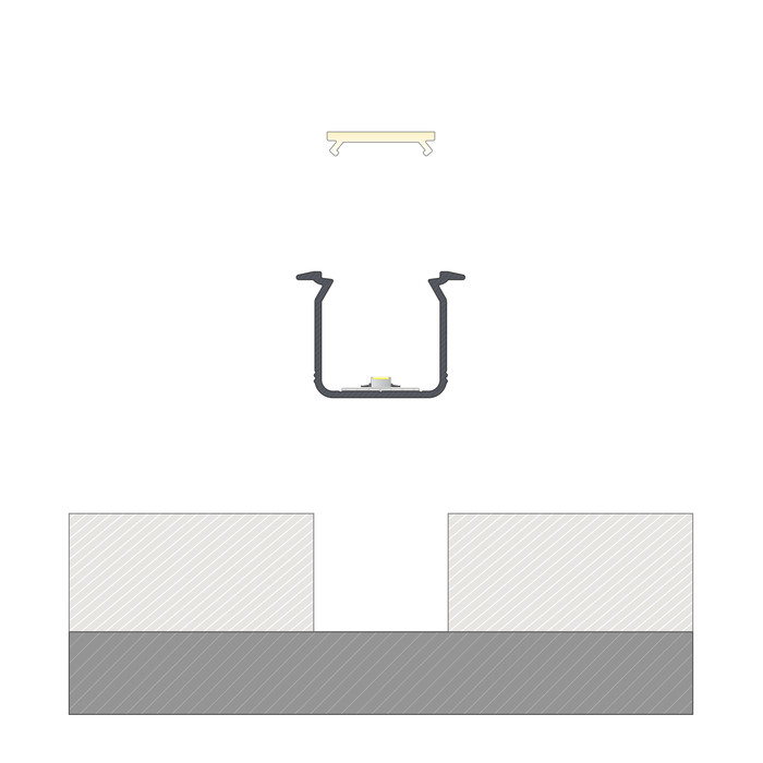 KIMERA Perfíl Aluminio SKAGEN Anodizado Negro con Difusor Opal, Tapones y Clips Sujeción 2,02M KIMERA Perfíl Aluminio SKAGEN Anodizado Negro con Difusor Opal, Tapones y Clips Sujeción 2,02M