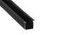 KIMERA Perfíl Aluminio SKAGEN Anodizado Negro con Difusor Opal, Tapones y Clips Sujeción 2,02M