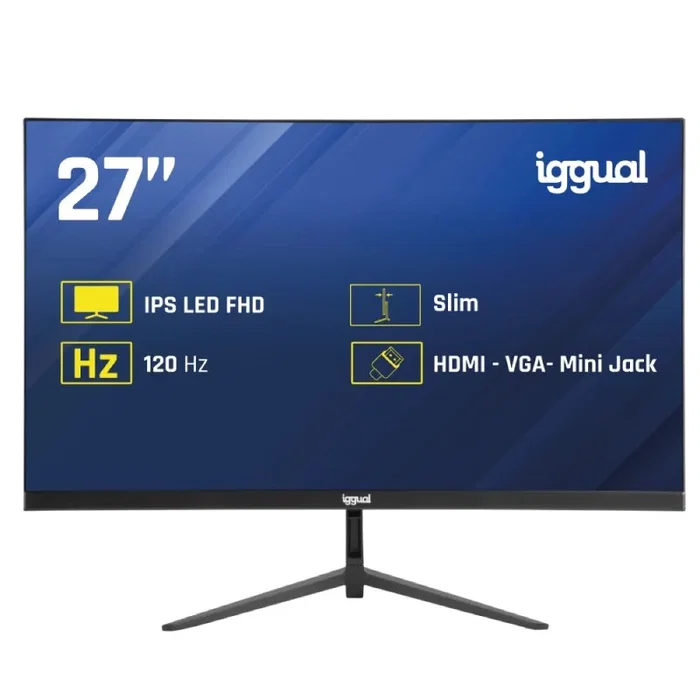 Iggual ML27S Monitor 27" IPS Full HD 120Hz 1ms Frameless, 99% sRGB, 178°, VGA HDMI, Negro