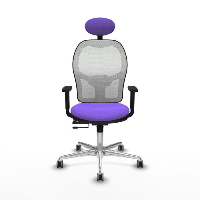 PIQUERAS Y CRESPO Silla de oficina Jorquera con mecanismo Sincro/Traslack, Lila y Blanco