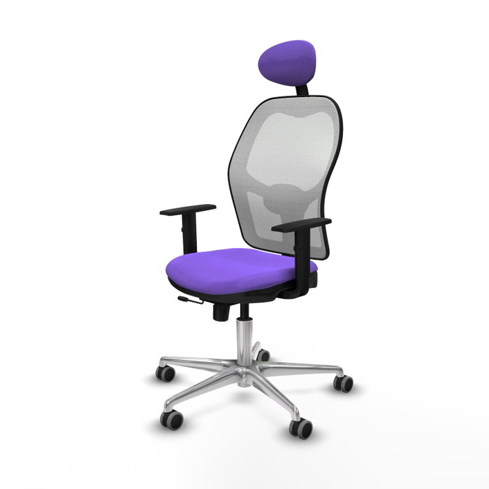 PIQUERAS Y CRESPO Silla de oficina Jorquera con mecanismo Sincro/Traslack, Lila y Blanco