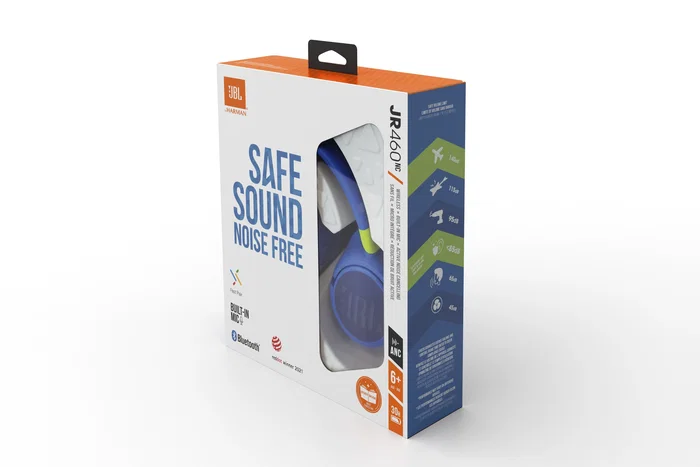 JBL JR460NC Auriculares Inalámbricos Diadema con Cancelación Activa de Ruido (ANC) Bluetooth 5.0 USB-C para Niños - Azul