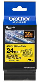 Brother TZe-SL651 Cinta autolaminada Negro sobre amarillo 24mm x 8m