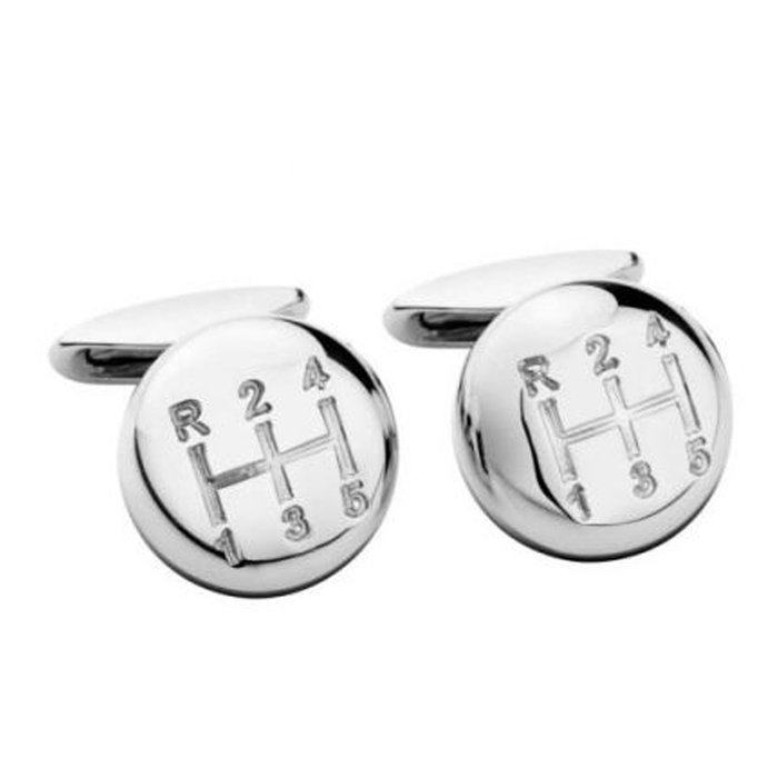 Chopard Gemelos con Forma de Pomo de Cambio de Marchas en Acero, Gris, 2cm Chopard Gemelos con Forma de Pomo de Cambio de Marchas en Acero, Gris, 2cm