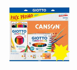 Canson/Giotto Pack Promo Dibujo 1X C200406331 Mini-Pack Basik Dibujo A4 10H 130G 1X F276600 Lapices Giotto Colors 3.0 Est.12 1X F416000 Rotulador Giotto Turbo Color Est.12 (Set de 20)