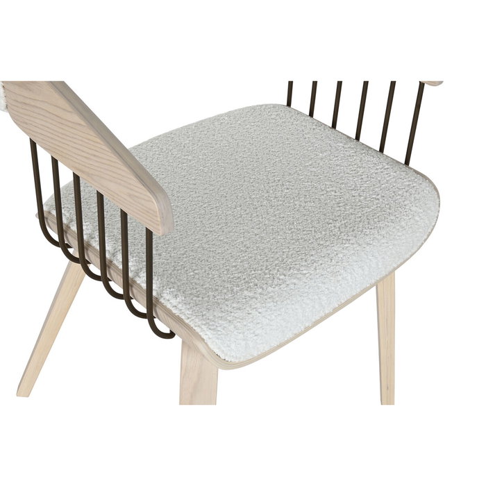 DKD Home Decor Silla de Madera y Poliéster Blanca DKD Home Decor Silla de Madera y Poliéster Blanca