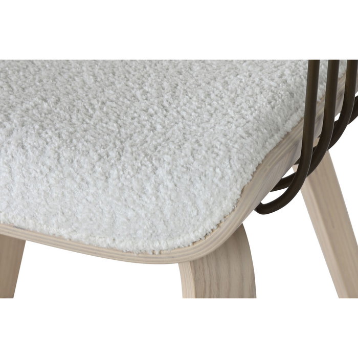 DKD Home Decor Silla de Madera y Poliéster Blanca DKD Home Decor Silla de Madera y Poliéster Blanca