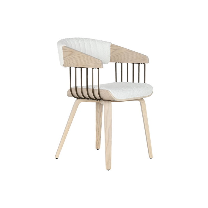 DKD Home Decor Silla de Madera y Poliéster Blanca DKD Home Decor Silla de Madera y Poliéster Blanca