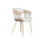DKD Home Decor Silla de Madera y Poliéster Blanca