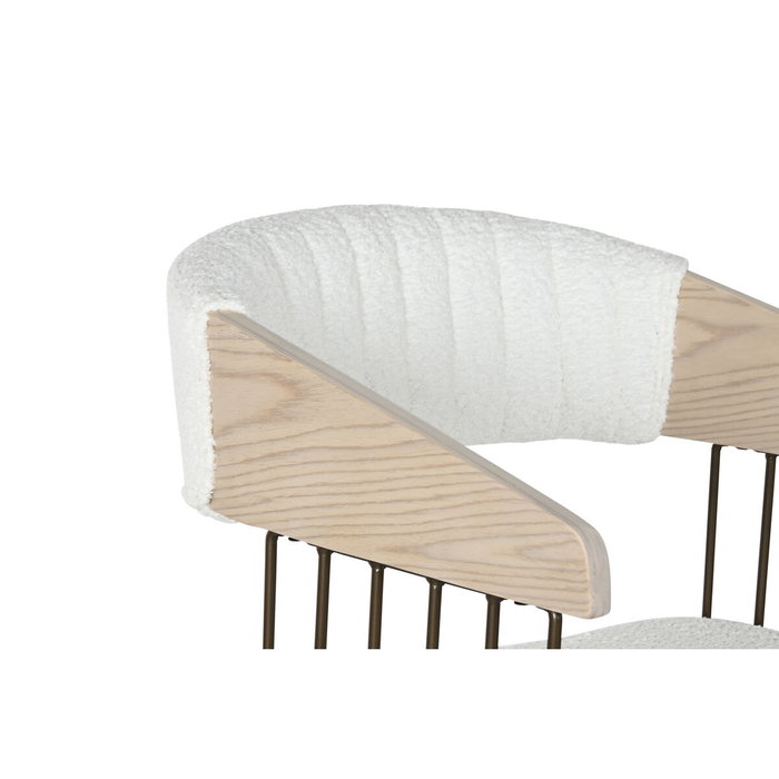 DKD Home Decor Silla de Madera y Poliéster Blanca DKD Home Decor Silla de Madera y Poliéster Blanca
