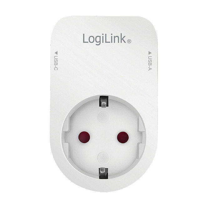 LogiLink Cargador USB-A/C de 17 W con 2 puertos, 1x USB-A y 1x USB-C, Blanco