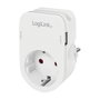LogiLink Cargador USB-A/C de 17 W con 2 puertos, 1x USB-A y 1x USB-C, Blanco