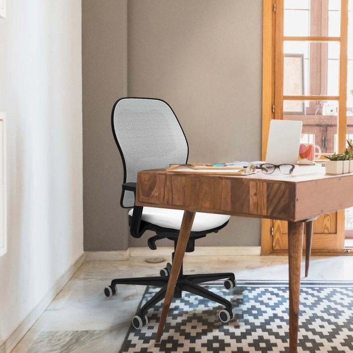 PIQUERAS Y CRESPO Silla de oficina Jorquera con mecanismo Sincro, Tela Naranja y Malla Azul PIQUERAS Y CRESPO Silla de oficina Jorquera con mecanismo Sincro, Tela Naranja y Malla Azul