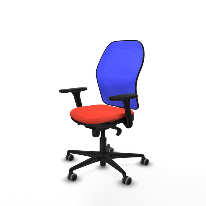 PIQUERAS Y CRESPO Silla de oficina Jorquera con mecanismo Sincro, Tela Naranja y Malla Azul PIQUERAS Y CRESPO Silla de oficina Jorquera con mecanismo Sincro, Tela Naranja y Malla Azul