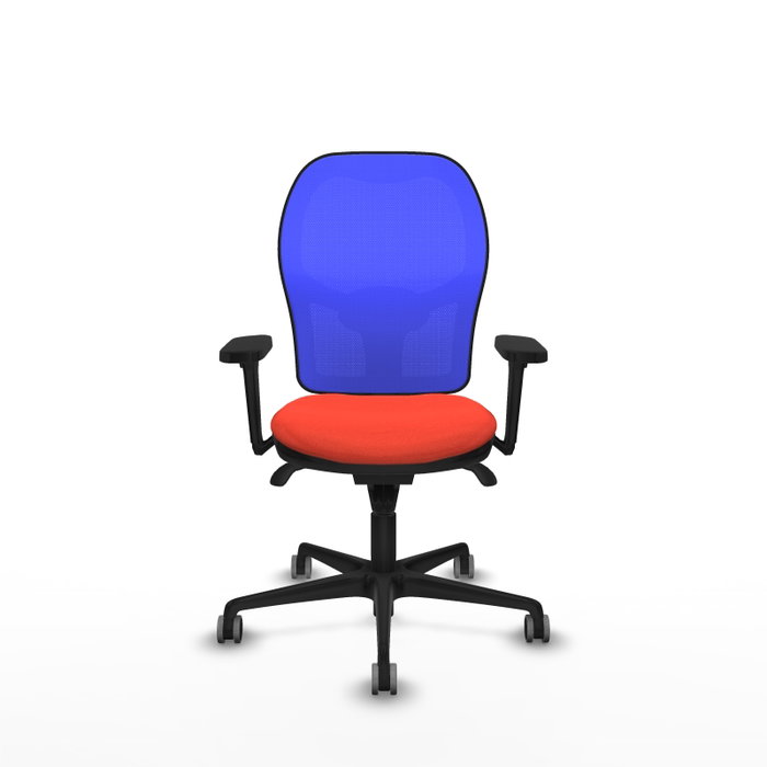 PIQUERAS Y CRESPO Silla de oficina Jorquera con mecanismo Sincro, Tela Naranja y Malla Azul PIQUERAS Y CRESPO Silla de oficina Jorquera con mecanismo Sincro, Tela Naranja y Malla Azul