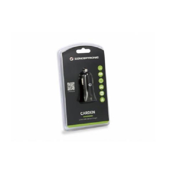 Conceptronic Cargador Coche Carden03B 2 Puertos USB