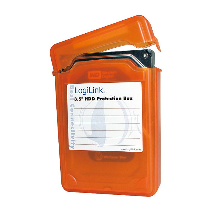 LogiLink Caja de protección para 1 HDD de 3,5 pulg., naranja