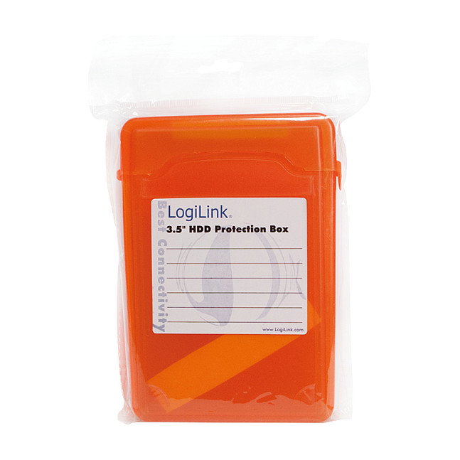LogiLink Caja de protección para 1 HDD de 3,5 pulg., naranja