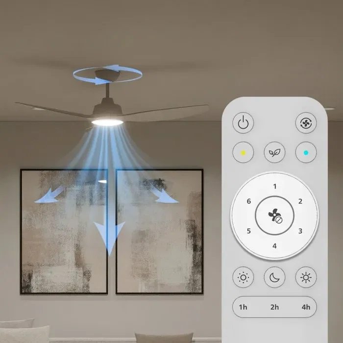 Philips Ventilador de techo Aspas fijas Luz blanca regulable Mando a distancia Blanco/Blanco