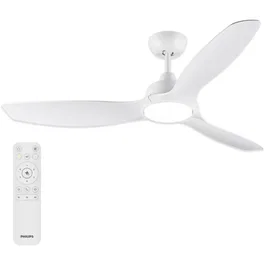Philips Ventilador de techo Aspas fijas Luz blanca regulable Mando a distancia Blanco/Blanco