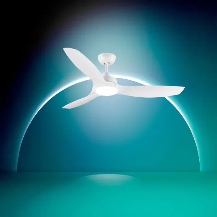 Philips Ventilador de techo Aspas fijas Luz blanca regulable Mando a distancia Blanco/Blanco