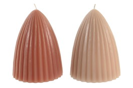 DKD Home Decor Set de Velas de Cera de Parafina Beige y Terracota