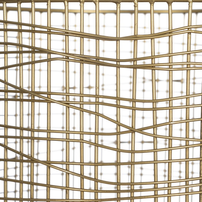 Jarrón Dorado Hierro Decoración 21 X 21 X 40 cm Jarrón Dorado Hierro Decoración 21 X 21 X 40 cm