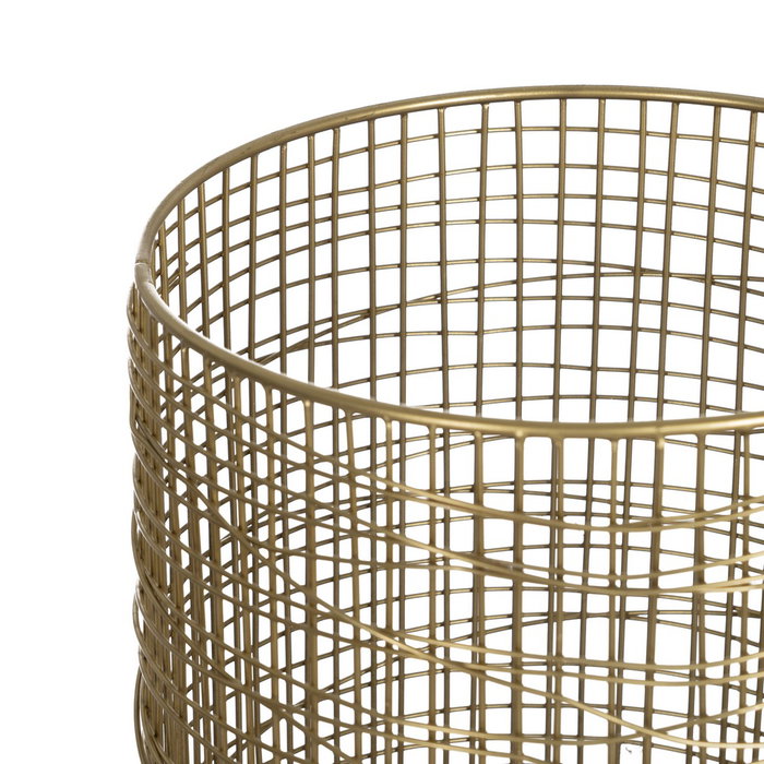 Jarrón Dorado Hierro Decoración 21 X 21 X 40 cm Jarrón Dorado Hierro Decoración 21 X 21 X 40 cm