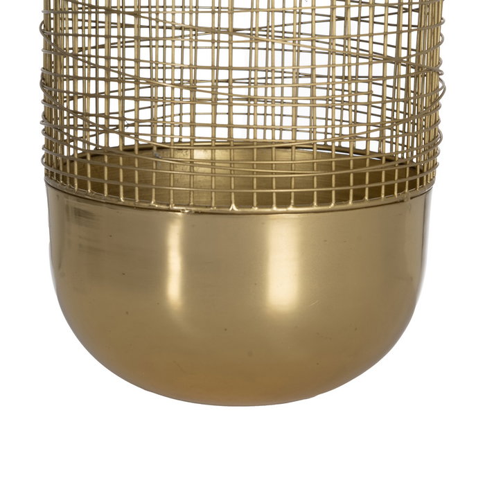 Jarrón Dorado Hierro Decoración 21 X 21 X 40 cm Jarrón Dorado Hierro Decoración 21 X 21 X 40 cm