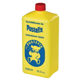 Pustefix Nachfllflasche Maxi 1000 ML - Botella de Relleno para Pompas de Jabón Amarilla para Niños a Partir de 5 Años