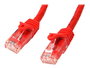 StarTech Cable Ethernet CAT6 1m RJ45 Rojo para Gigabit y 10 Gigabit, Conector Snagless, N6PATC1MRD