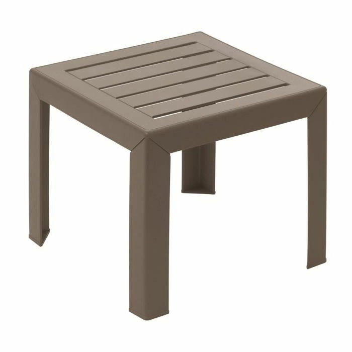 Grosfillex Mesa de centro Miami 43x43x6 cm topo Grosfillex Mesa de centro Miami 43x43x6 cm topo