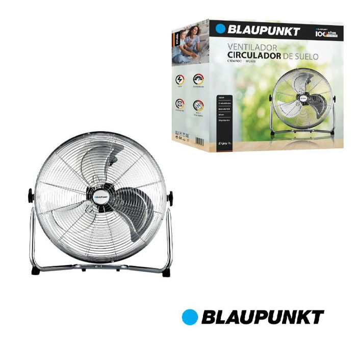 BLAUPUNKT Ventilador Industrial de Suelo, Cromado, 50 cm de Diámetro, 130 W