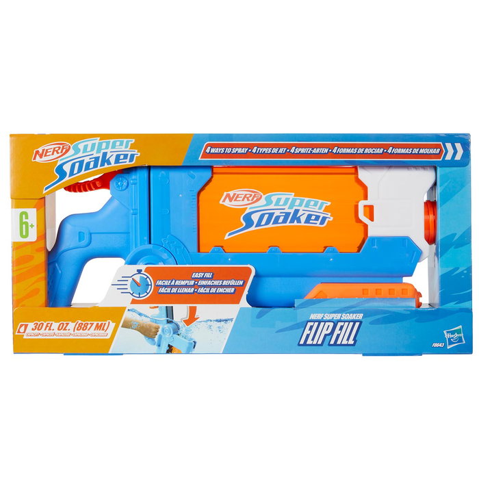 Hasbro Nerf Super Soaker Flip Fill F8643 Lanzador de Agua con 4 Estilos de Chorro y Llenado Rápido Hasbro Nerf Super Soaker Flip Fill F8643 Lanzador de Agua con 4 Estilos de Chorro y Llenado Rápido