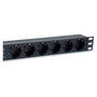 Equip Regleta de Alimentación Aluminio Rack 19" 1U 6 Tomas con Interruptor, Protección de Voltaje y Filtro