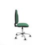 Silla de oficina Algarra con mecanismo Contacto permanente básico tapizada con Tela color Verde esmeralda. Equipada con Base cromada, Sin brazosy Topes