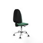 Silla de oficina Algarra con mecanismo Contacto permanente básico tapizada con Tela color Verde esmeralda. Equipada con Base cromada, Sin brazosy Topes