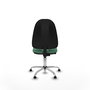 Silla de oficina Algarra con mecanismo Contacto permanente básico tapizada con Tela color Verde esmeralda. Equipada con Base cromada, Sin brazosy Topes