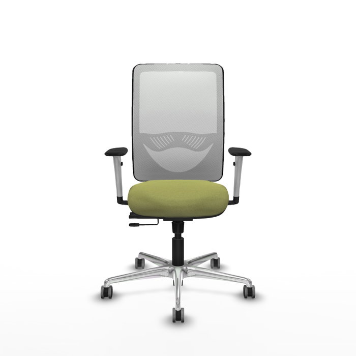 PIQUERAS Y CRESPO Silla de oficina Zulema con mecanismo Sincro/Traslack, Verde oliva y Blanco