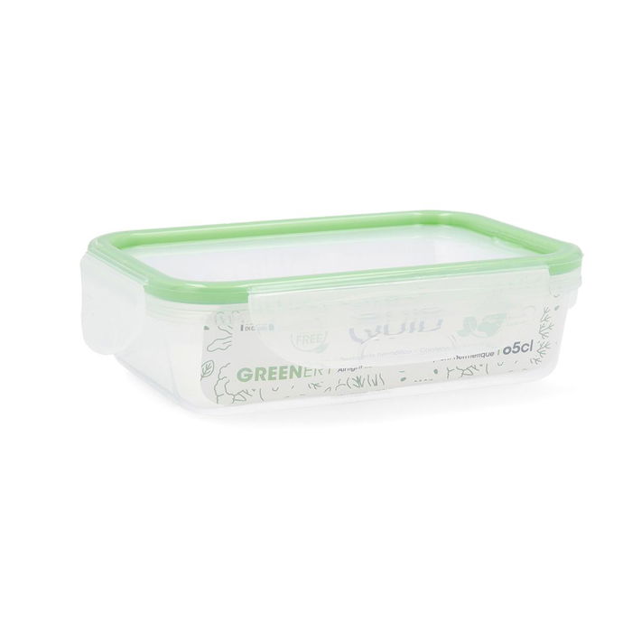 Recipiente Rectang Hermético Plástico Greenery Quid 10,6x15,2x11,1 cm - 1,05 L